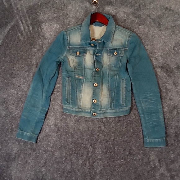 Diesel fringi ne denium y2k festival rodeo Preppy women's jacket xxs - Picture 2 of 9